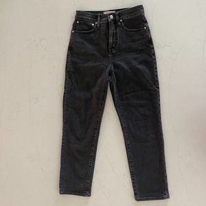 Madewell Jeans 25 Classic Straight Black Denim High Rise Lunar Wash